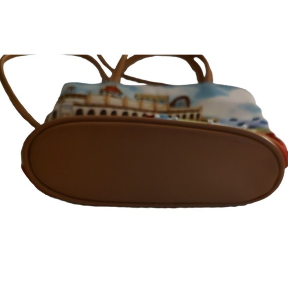 Beach scene Frankie and Johnnie Retro Beaded Purse Canvas Handbag Crossbody EUC - Picture 4 of 8